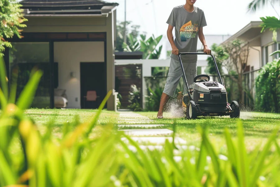 battery operated push lawn mower